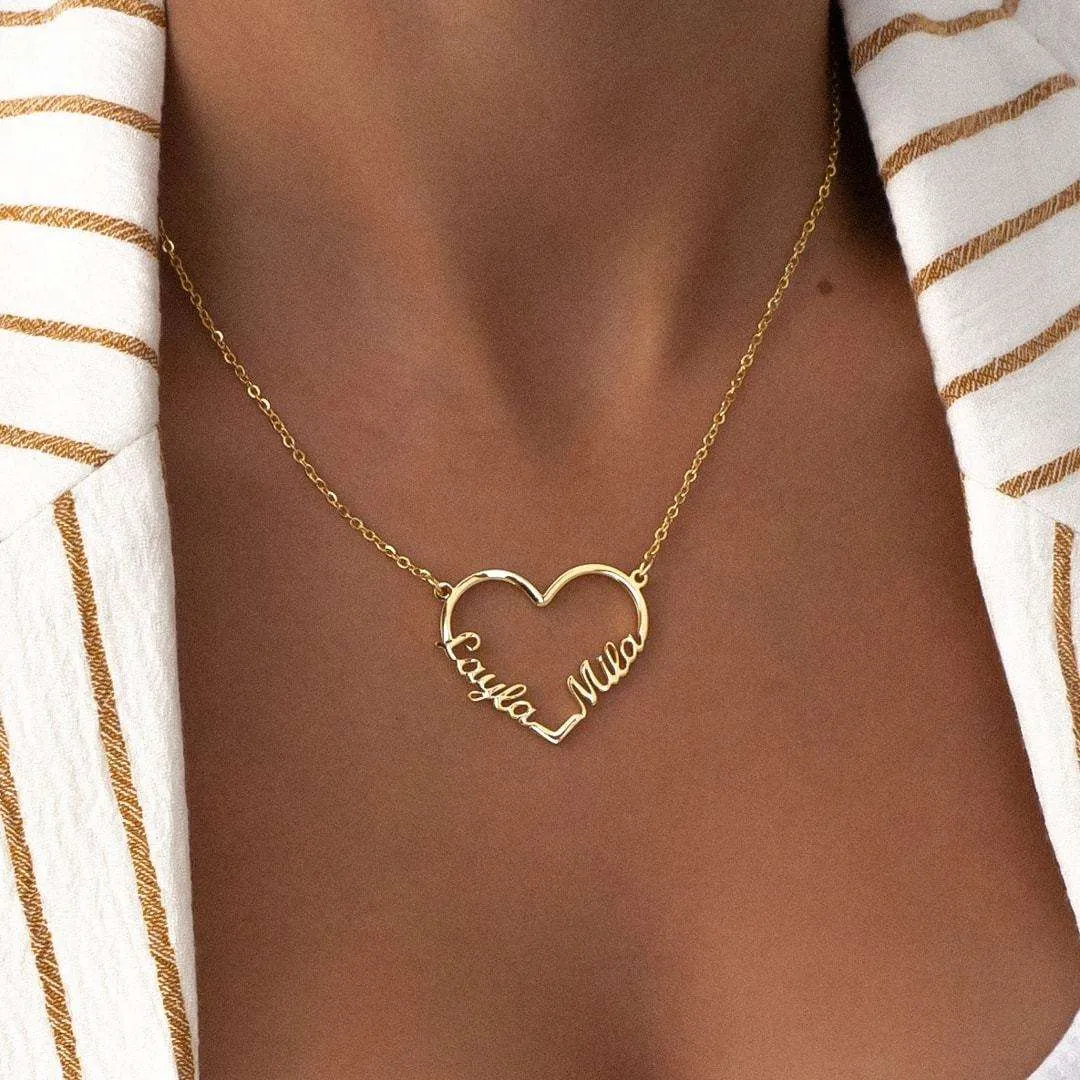Heart Double Name Necklace