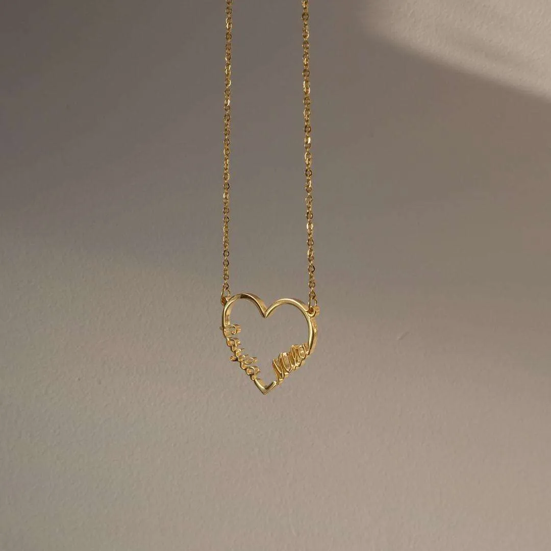 Heart Double Name Necklace