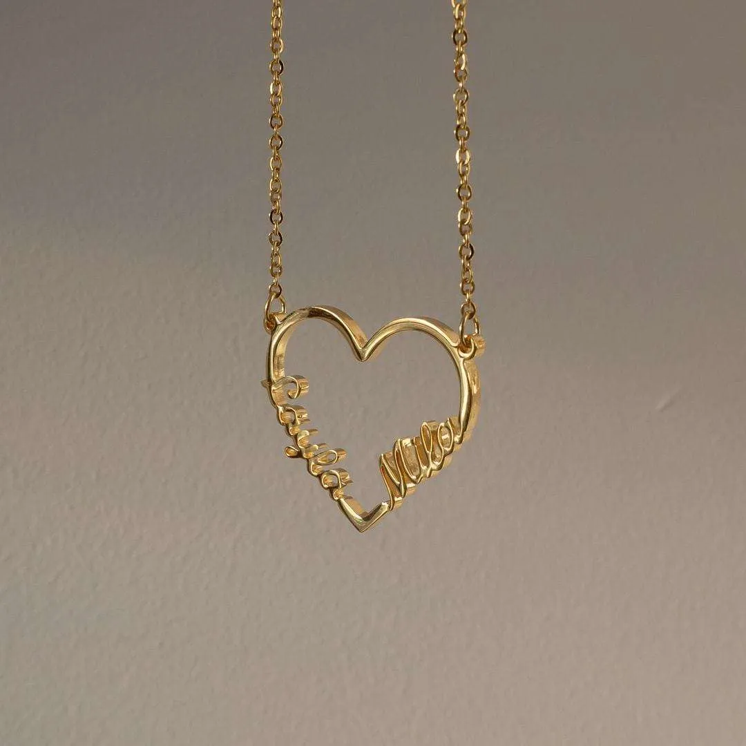 Heart Double Name Necklace