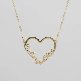 Heart Double Name Necklace