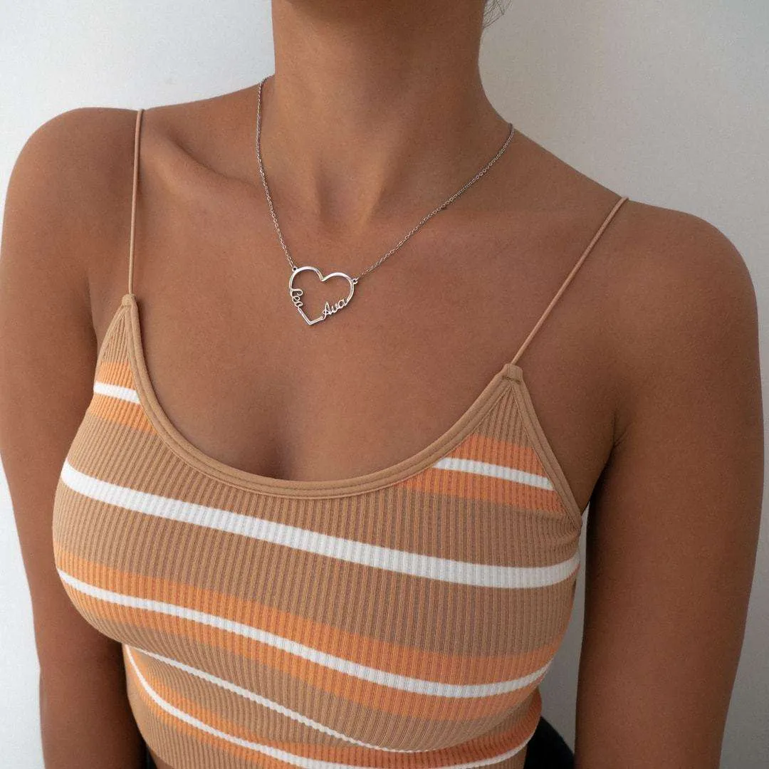 Heart Double Name Necklace