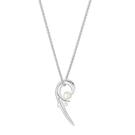 Hooked Pearl Pendant - Silver
