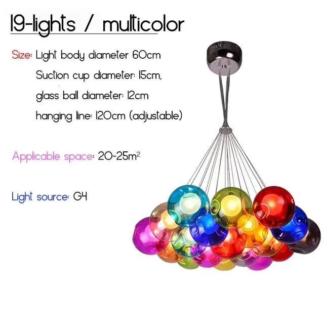 IIS Creative Bubble Colorful Glass LED Pendant Light