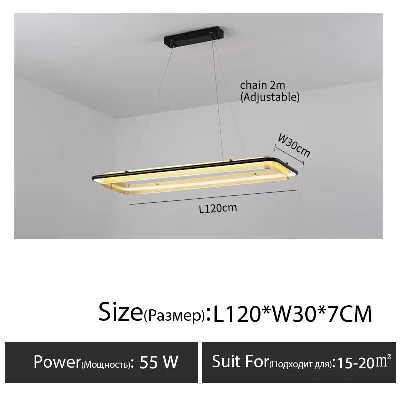 IIS Wogone Minimalist Circular/Rectangular LED Chandelier