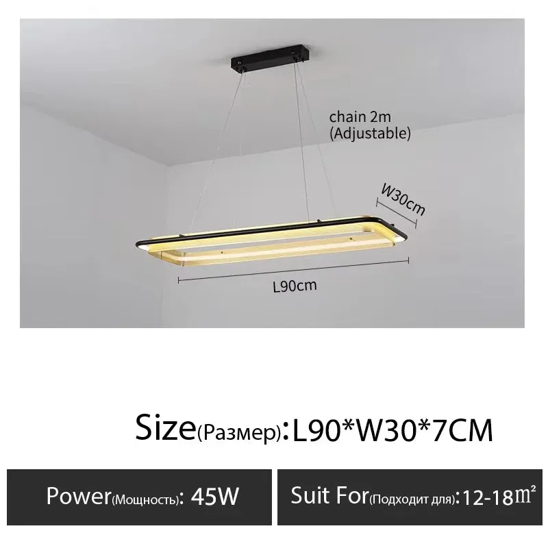 IIS Wogone Minimalist Circular/Rectangular LED Chandelier