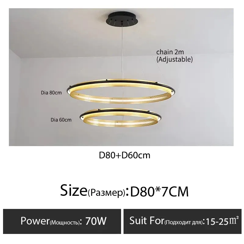 IIS Wogone Minimalist Circular/Rectangular LED Chandelier