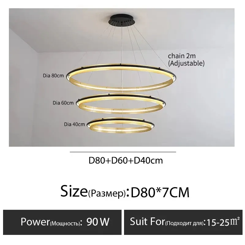 IIS Wogone Minimalist Circular/Rectangular LED Chandelier