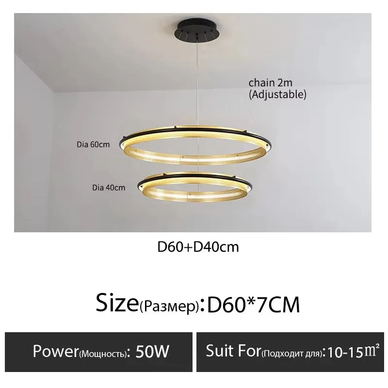 IIS Wogone Minimalist Circular/Rectangular LED Chandelier