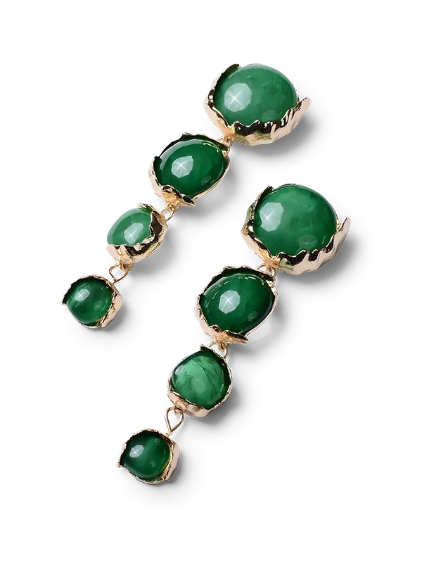 Inga Green Drop Earrings