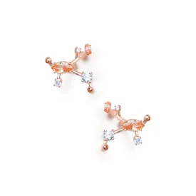 Ivy 2nd Sister Cuff Earrings [Champagne/White gems]