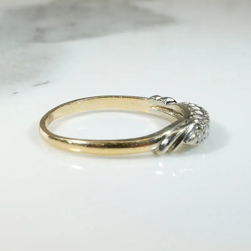 Jaunty Seven Diamond Two-Tone Gold Band