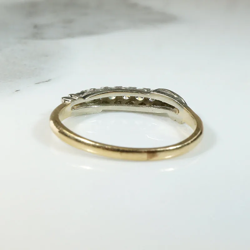 Jaunty Seven Diamond Two-Tone Gold Band
