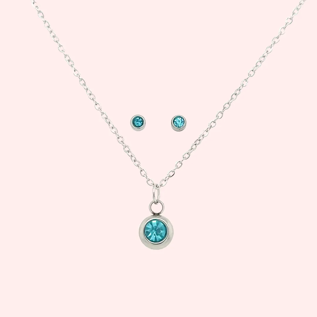 Kids Colourful Hypoallergenic Necklace and Earring Set
