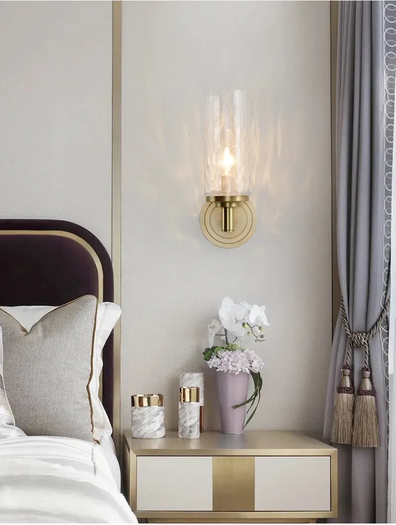 KUNG Modern Lustre Crystal Wall Lamp Bronze