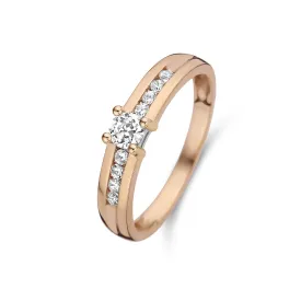 La Concorde Estee 14 karat rose gold ring zirconia stones