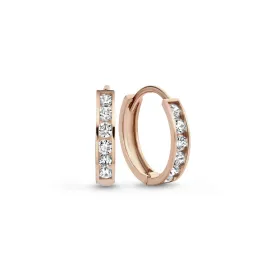 La Concorde Tiphaine 14 karat rose gold hoop earrings with zirkonia stones