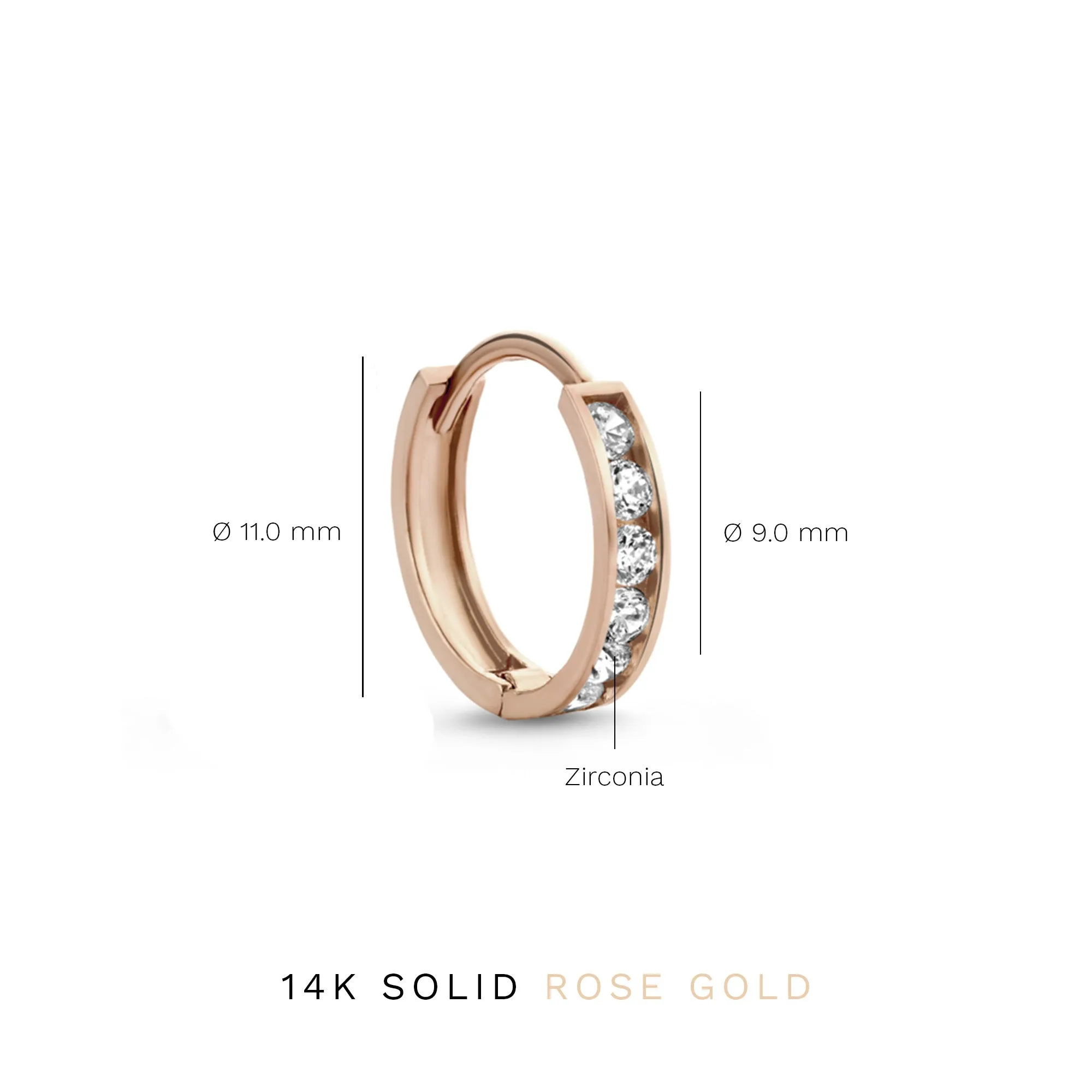 La Concorde Tiphaine 14 karat rose gold hoop earrings with zirkonia stones