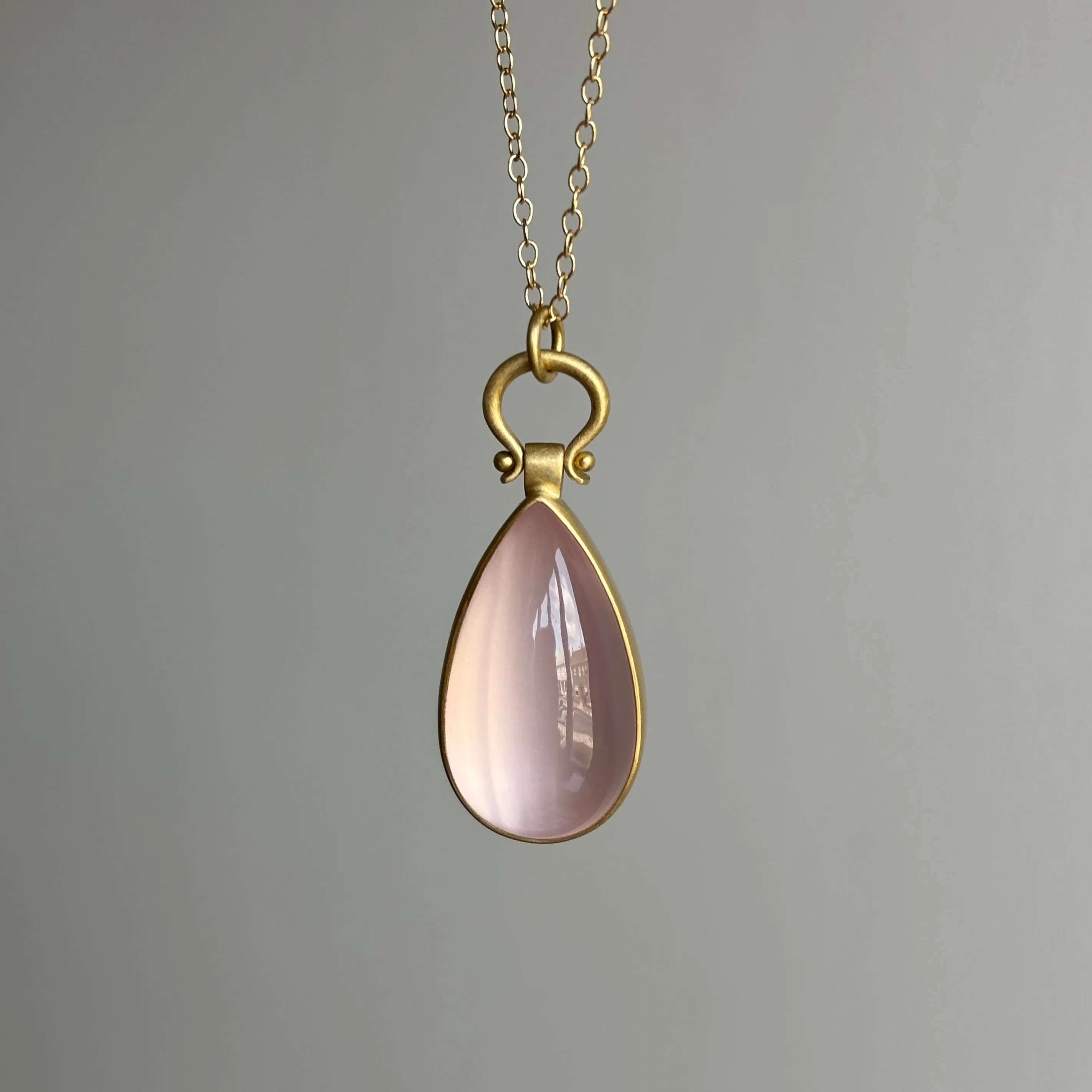 Large Rose Quartz Teardrop Pendant