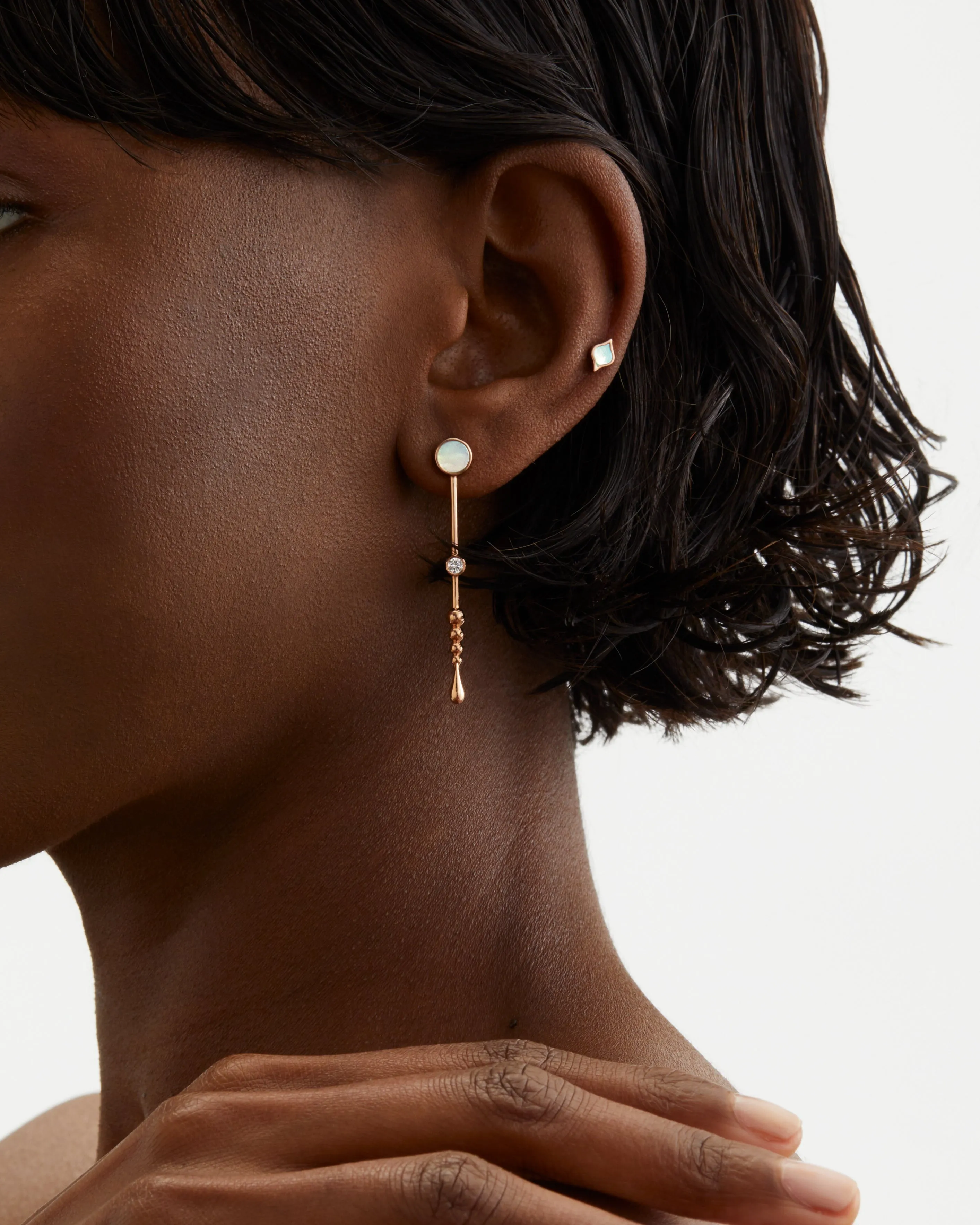 Loyalty Wand Earrings in 18k Rose Gold