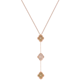 LUCE COLOUR - NECKLACE ROSE GOLD PAVE & 2 DIAMONDS S