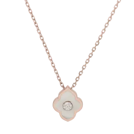 LUCE COLOUR - PENDANT ROSE GOLD MOTHER OF PEARL & 1 DIAMOND S