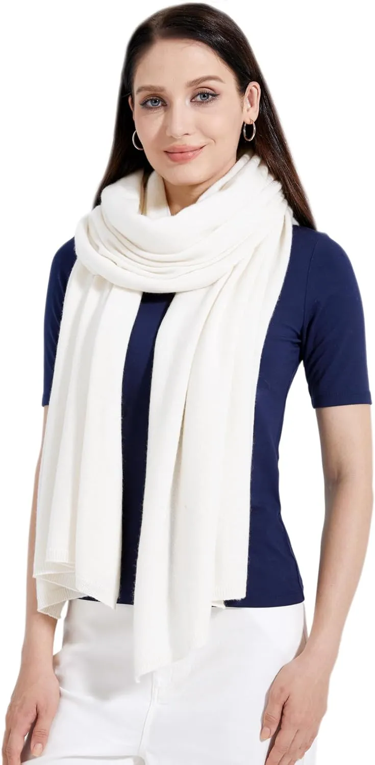 Luxury 100% Cashmere Wrap Soft Scarf Stole Knitted Shawl for Women Wayfarer Travel Extra Large 87"x28"