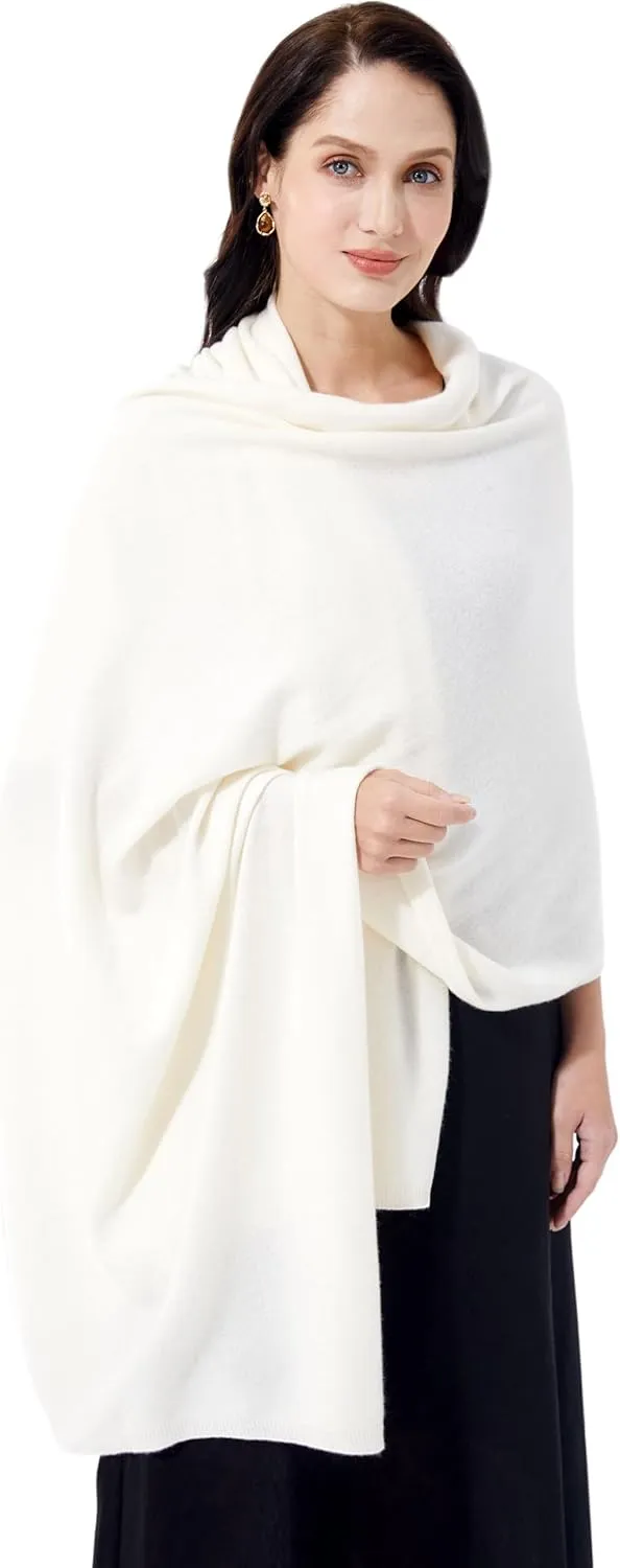 Luxury 100% Cashmere Wrap Soft Scarf Stole Knitted Shawl for Women Wayfarer Travel Extra Large 87"x28"