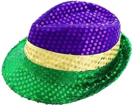 Mardi Gras Hat for Male Ladies Christmas Carnivals Felt Hat Winter Autumn Hat with Sequins Wear Resistant