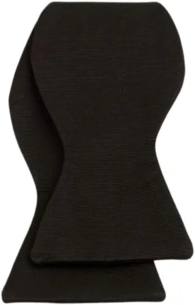 Mens Classic Self Tie Silk Solid Black Luxury Tuxedo Bow Tie