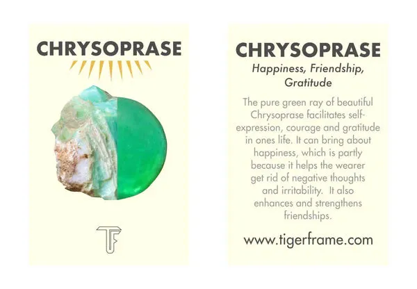 MINI DOUBLE POINT CRYSTAL - HOOP EARRINGS - CHRYSOPRASE - SILVER