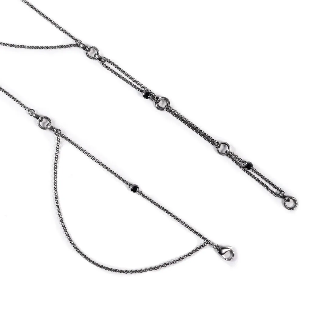 Mini Gems Body Chain [Black gold]