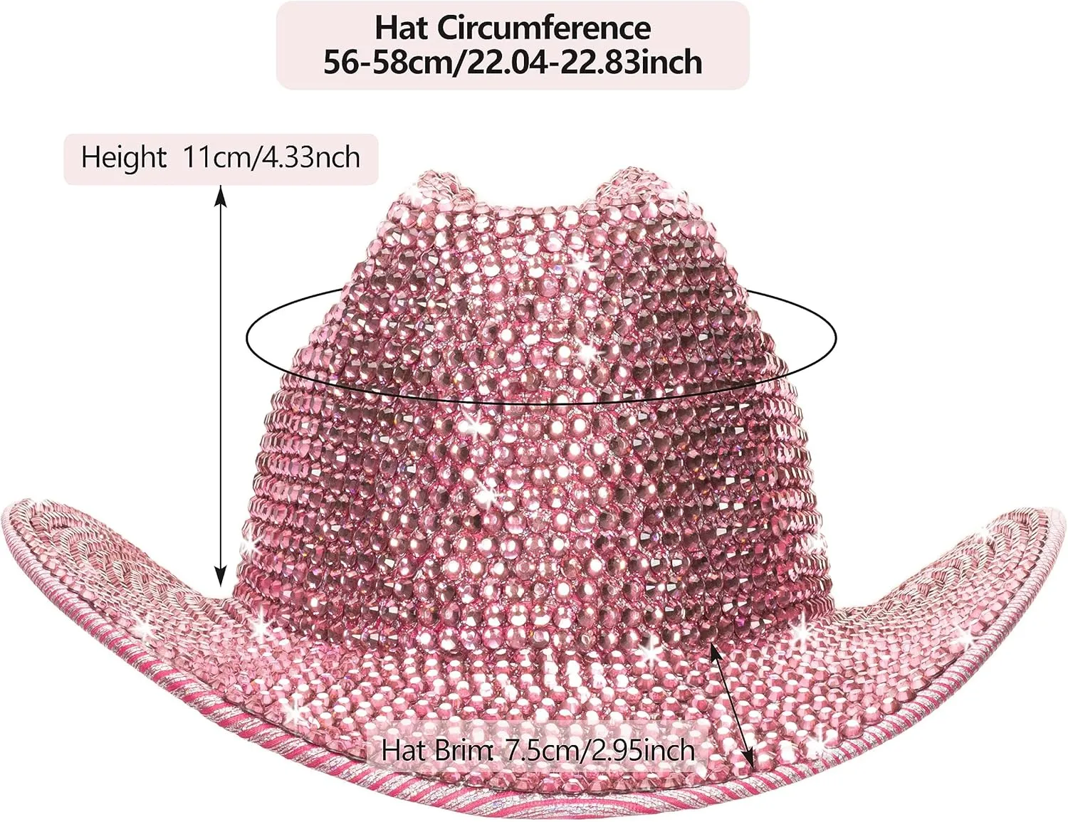 Neon Holographic Western Cowboy Hat for Womens - Glitter Cowgirl Hat for Disco Parties and Costumes