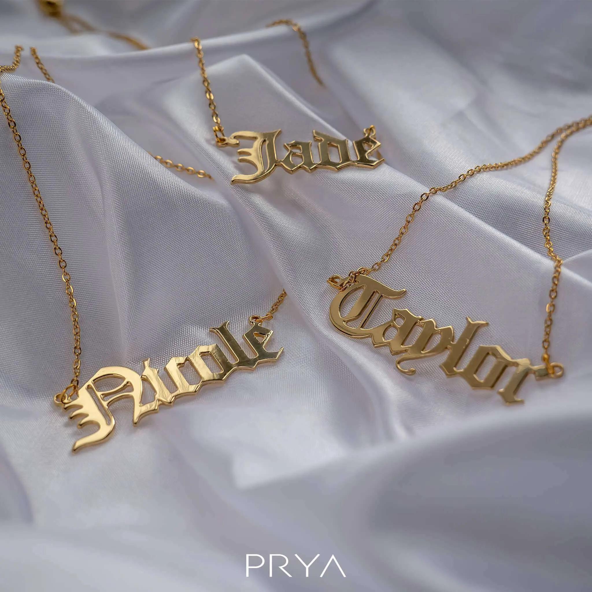 Old English Name Plate Necklace