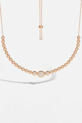 Oval Rose Gold Pavé Adjustable Necklace