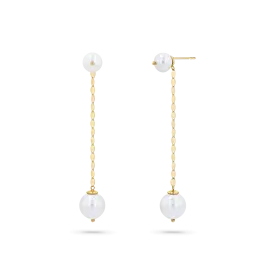 Pearl Drop Demure Chain Earrings