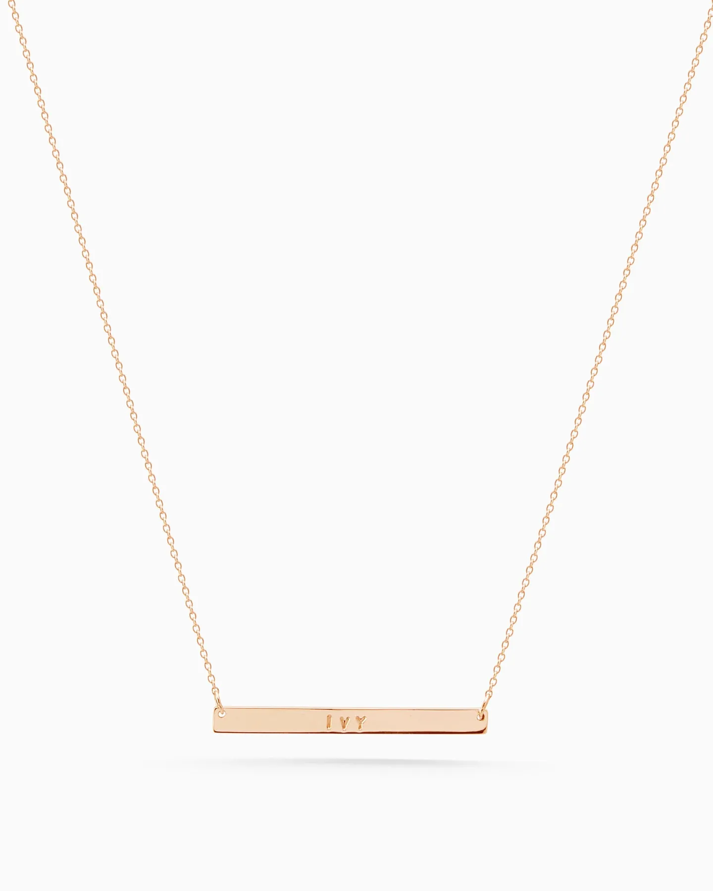 Personalised Tag Necklace | Solid Rose Gold