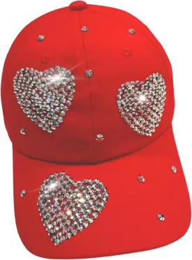 Popfizzy Rhinestone Baseball Cap for Women and Girls, Fun Bedazzled Hats, Cute Bling Denim and Diamond Hat, Sparkly Gifts
