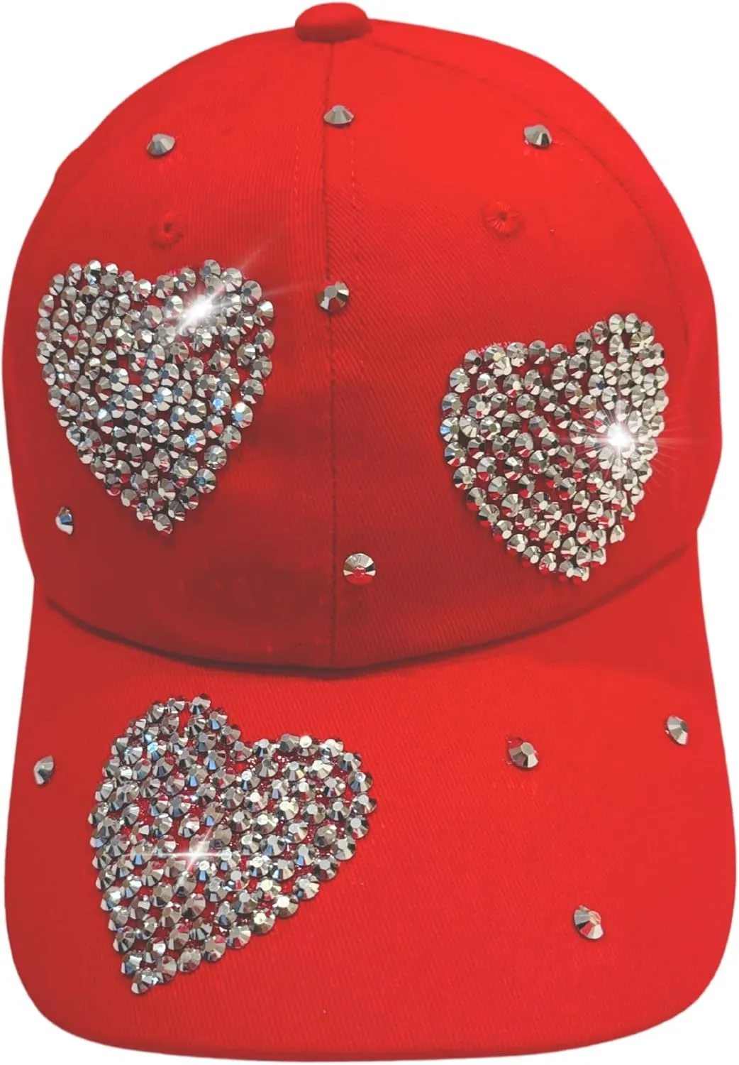 Popfizzy Rhinestone Baseball Cap for Women and Girls, Fun Bedazzled Hats, Cute Bling Denim and Diamond Hat, Sparkly Gifts