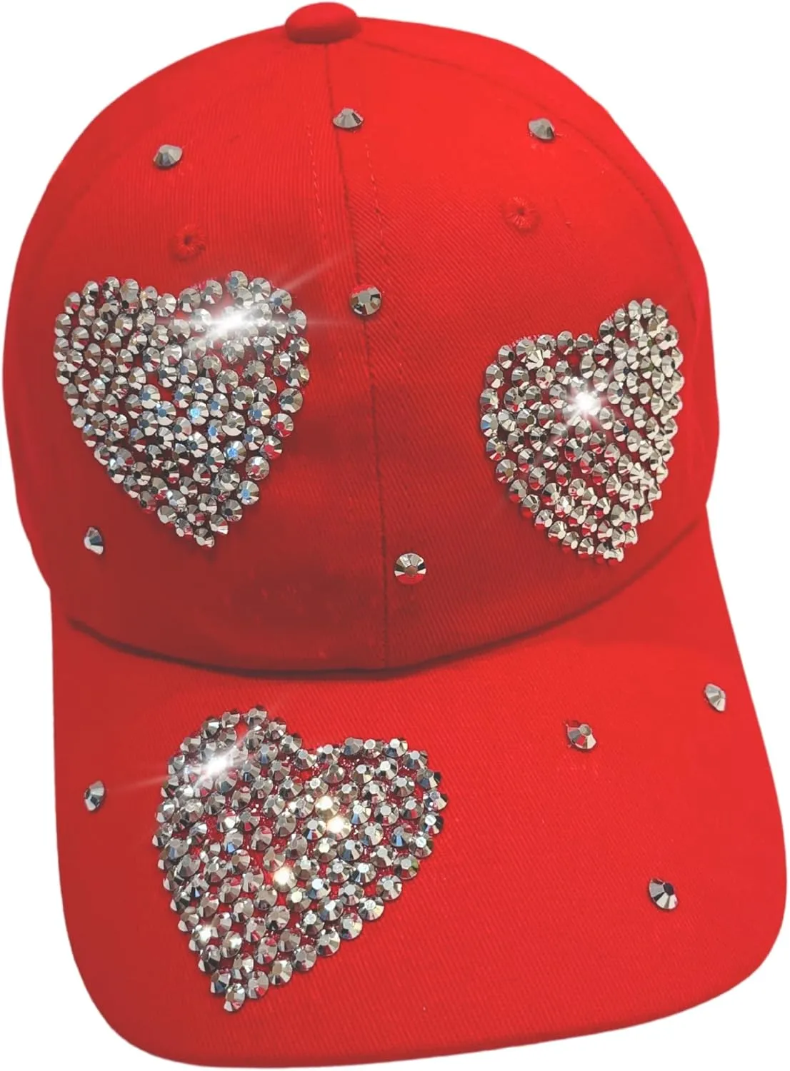 Popfizzy Rhinestone Baseball Cap for Women and Girls, Fun Bedazzled Hats, Cute Bling Denim and Diamond Hat, Sparkly Gifts