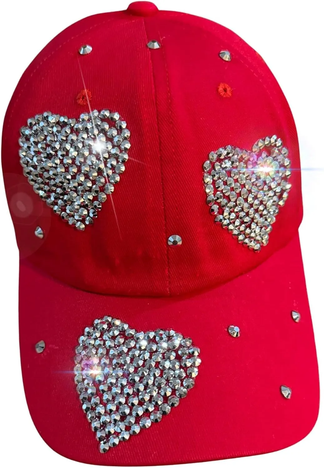 Popfizzy Rhinestone Baseball Cap for Women and Girls, Fun Bedazzled Hats, Cute Bling Denim and Diamond Hat, Sparkly Gifts