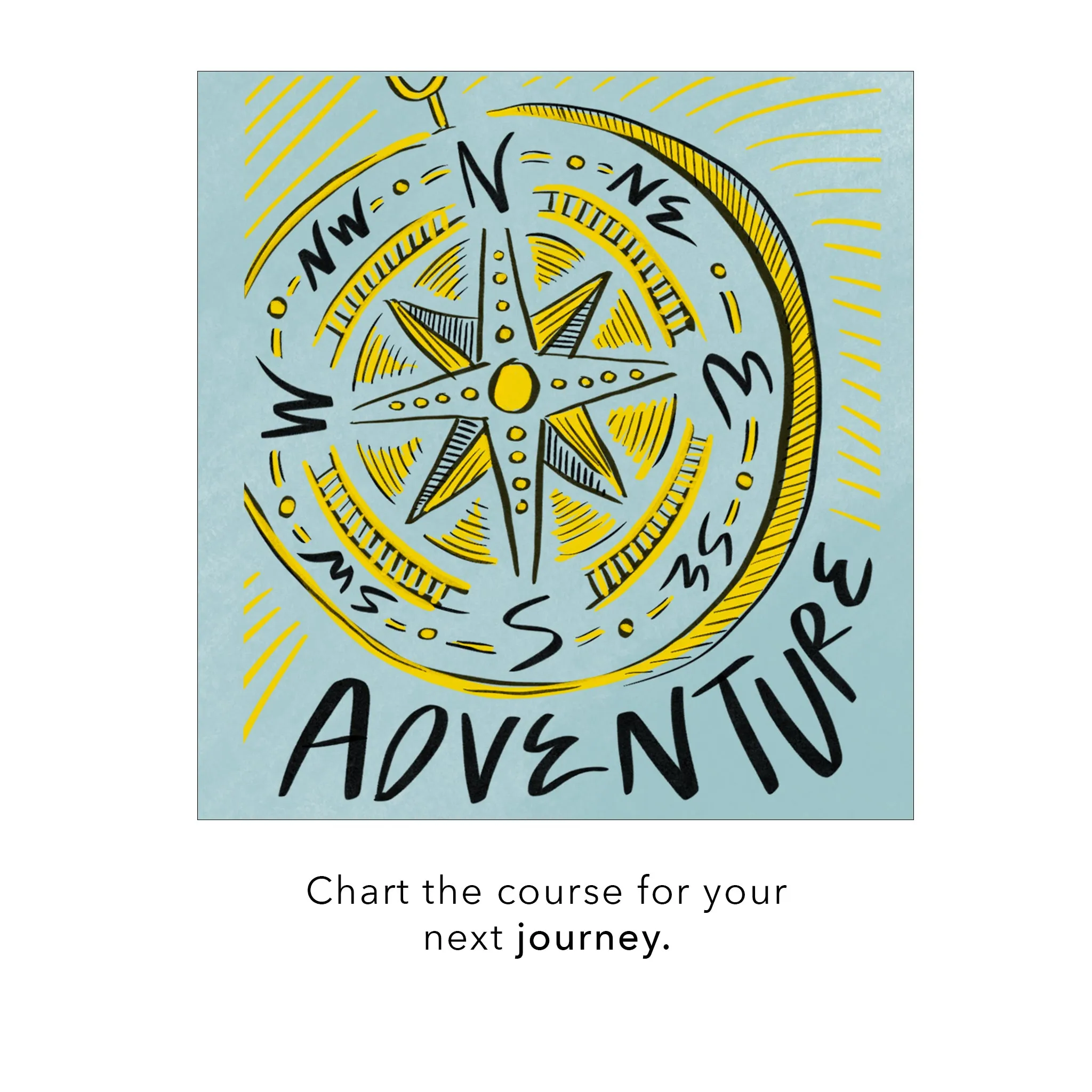 "Adventure" Compass Charm with Diamonds