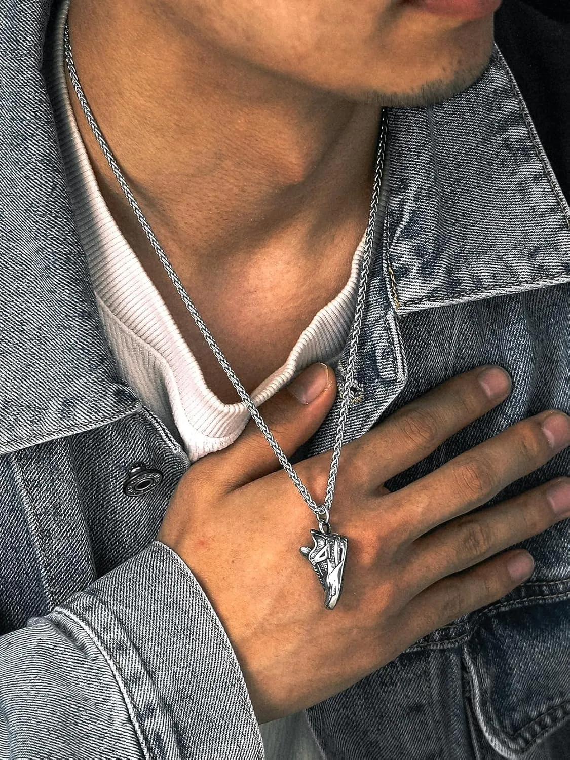 Richsteel Necklaces for Men Women Football/Basketball/Boxing Gloves/Shoes Pendant Stainless Steel Hip Hop Sports Fan Jewelry