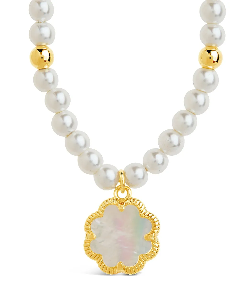 Selfina Mother of Pearl & Pearl Beaded Choker Necklace