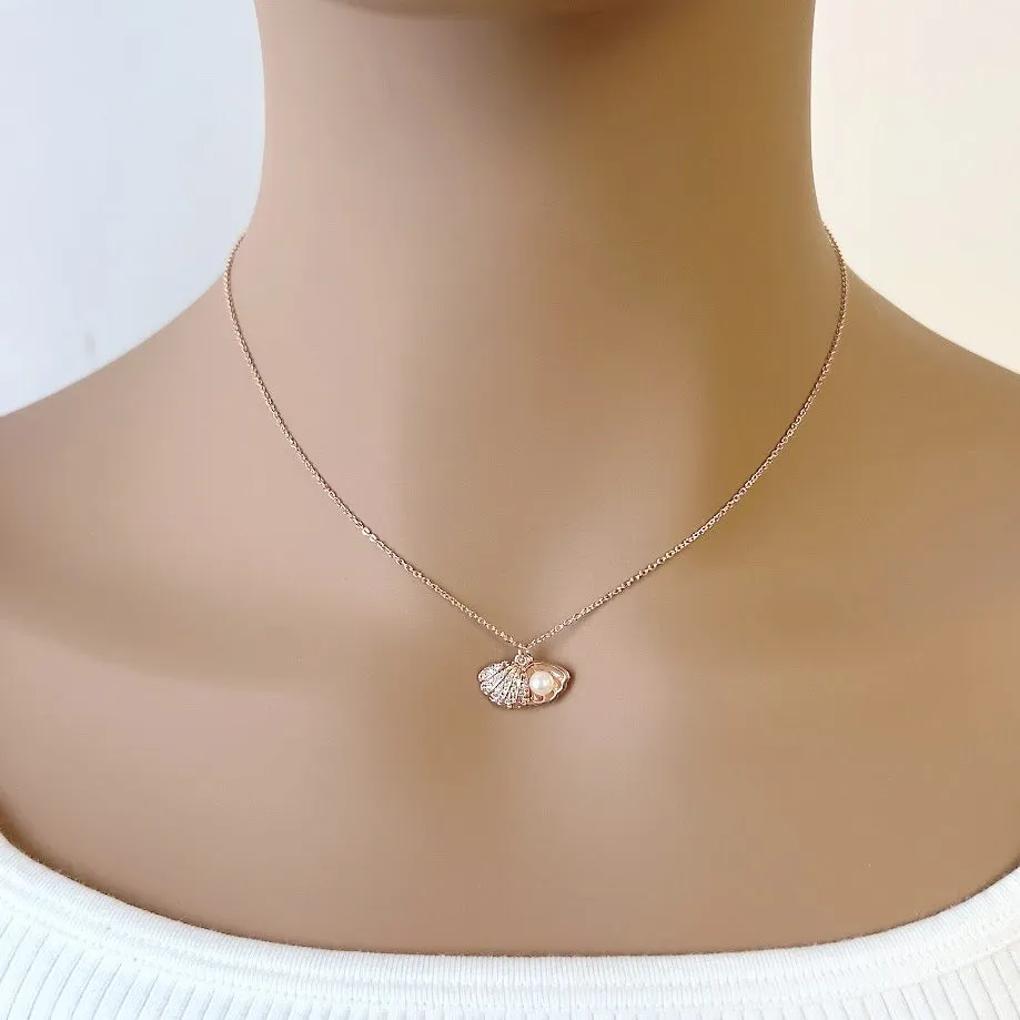 Shell Cubic Zirconia Necklace