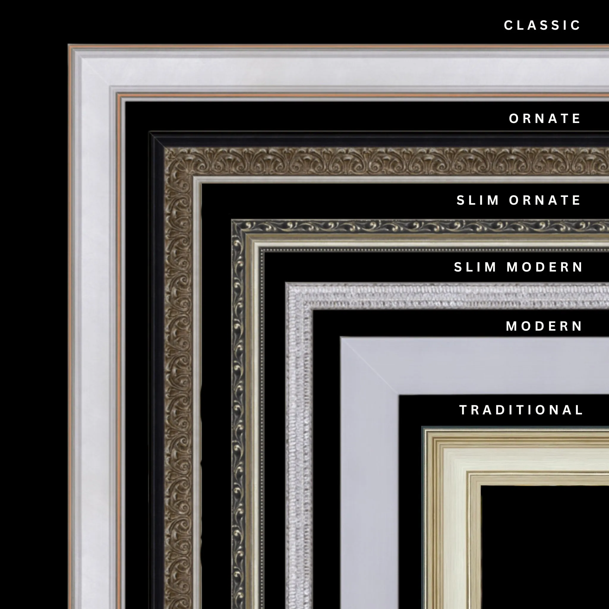 Silver 48x28 Picture Frame Ornate Traditional Classic Antique