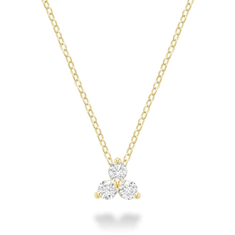 Single Diamond Trio Necklace