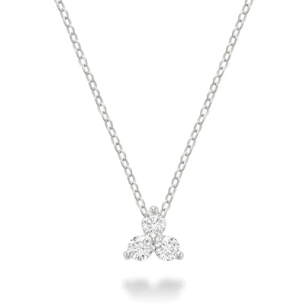 Single Diamond Trio Necklace