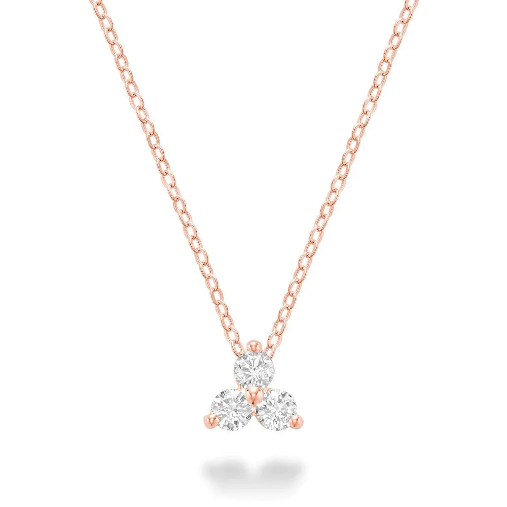 Single Diamond Trio Necklace