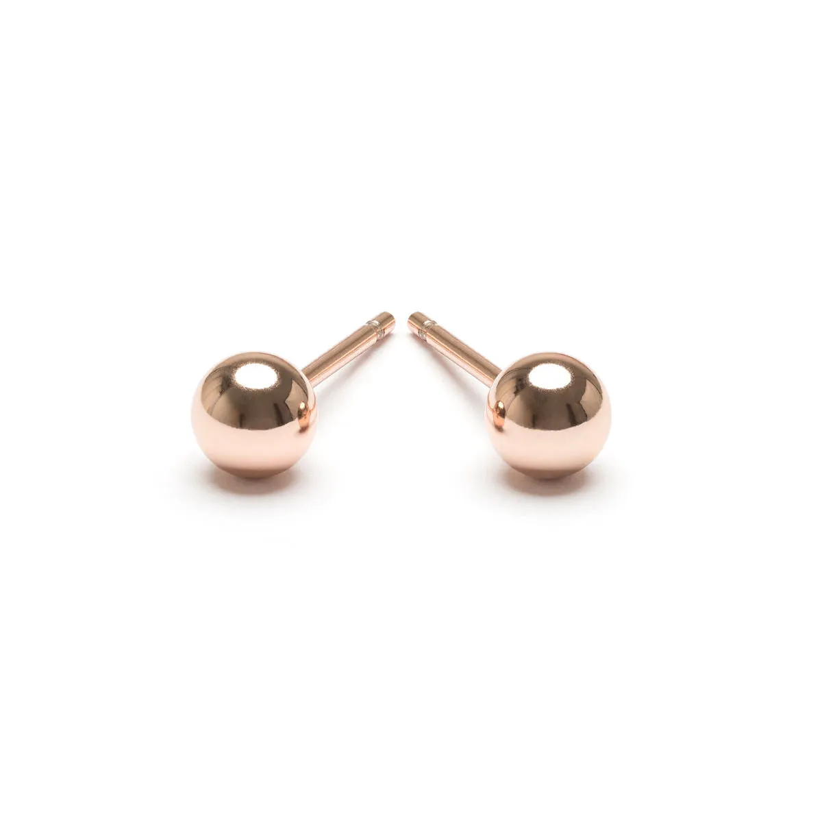 Small Ball Stud Earrings Rose Gold Plated
