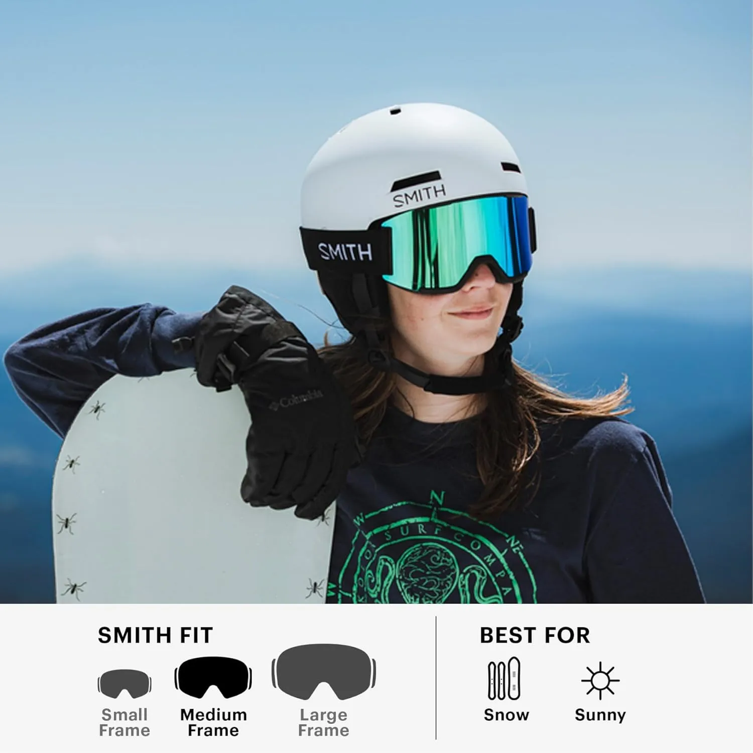 SMITH Squad Goggles with ChromaPop Lens  Performance Snowsports Goggles with Replaceable Lens for Skiing & Snowboarding